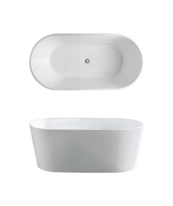 Limni 101 Freestanding Bath 1500 With Overflow Hole White
