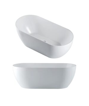 Arko 120 Freestanding Bath 1700mm With Overflow Hole Matte White
