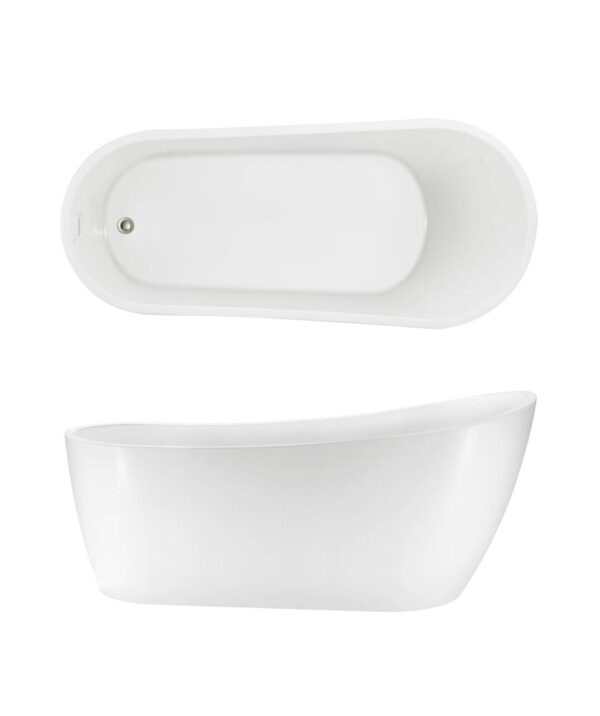Arko 140 Freestanding Bath 1700mm Integrated Overflow White Gloss