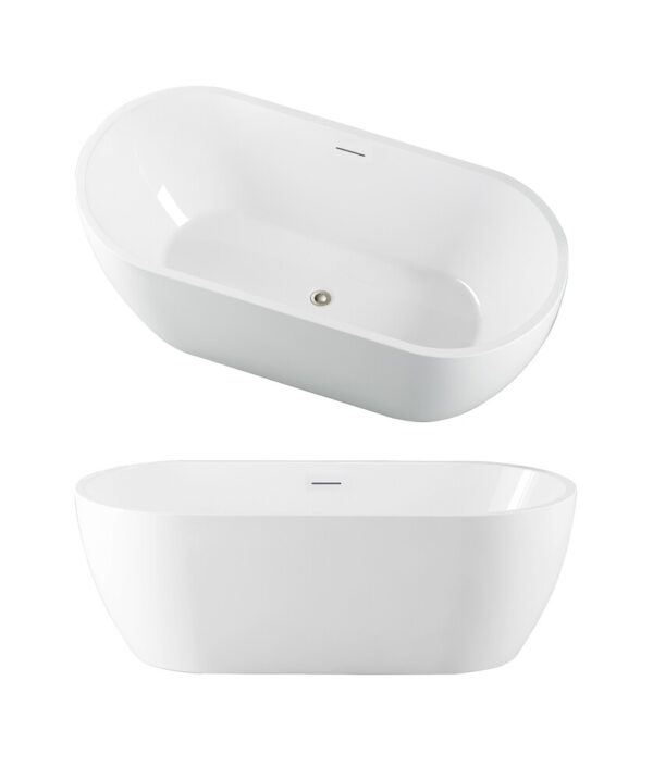 Arko 122 Freestanding Bath 1700 White Gloss Intergrated Slim O/F