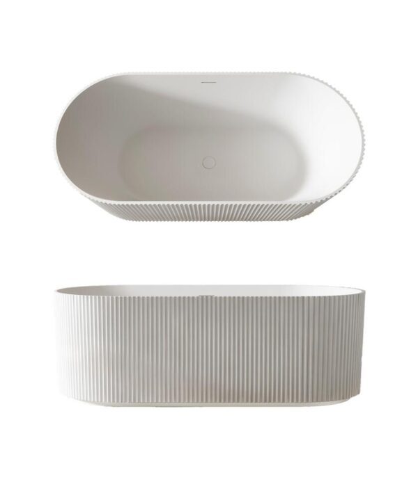 Cleo 105 Bath Fluted 1500 Gloss White