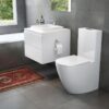 Arko Wall Faced Toilet Suite Cleanflush Soft Close Slim Seat Gloss White - Image 2