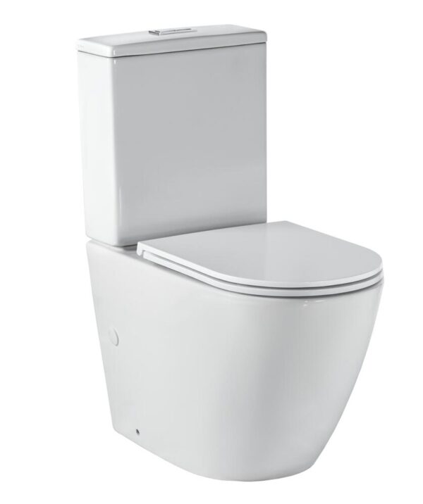 Arko Wall Faced Toilet Suite Cleanflush Soft Close Flat Seat Gloss White