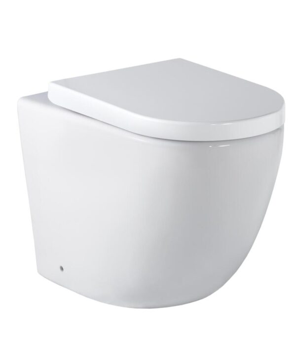 Arko Floor Mount Toilet Pan & C100 Inwall Cistern Cleanflush Soft Close Deluxe Seat