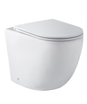 Arko Floor Mount Toilet Pan & C100 Inwall Cistern Cleanflush Soft Close Flat Seat