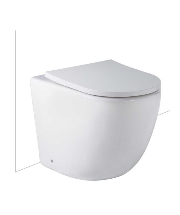 Arko Floor Mount Toilet Pan & C101 Inwall Cistern Cleanflush Soft Close Slim Seat