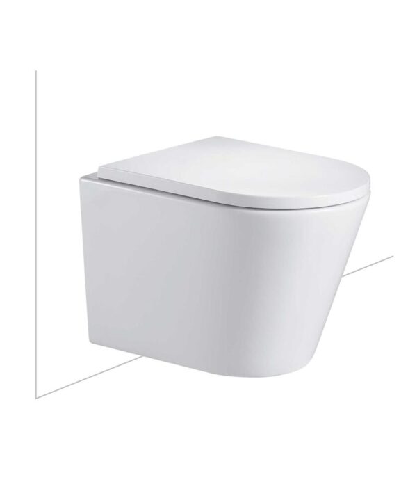 Modia Wall Hung Toilet Pan & C200 Inwall Cistern Cleanflush Soft Close Slim Seat