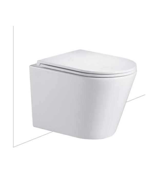 Modia Wall Hung Toilet Pan & C200 Inwall Cistern Cleanflush Soft Close Flat Seat