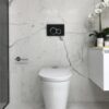 Modia Floor Mount Toilet Pan & C100 Inwall Cistern Cleanflush Soft Close Classic Seat - Image 2