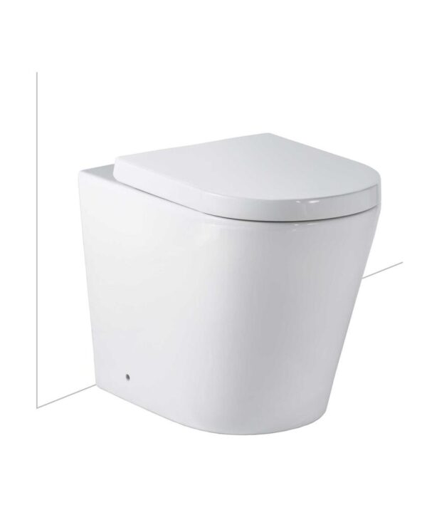 Modia Floor Mount Toilet Pan & C101 Inwall Cistern Cleanflush Soft Close Classic Seat