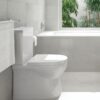 Chios Scara Wall Faced Toilet Suite Box Rim Soft Close Seat Uni Inlet White - Image 2