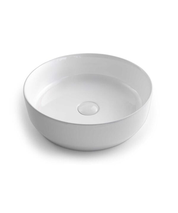 Aurora Ceramic Basin Above Counter 385x120mm Gloss White