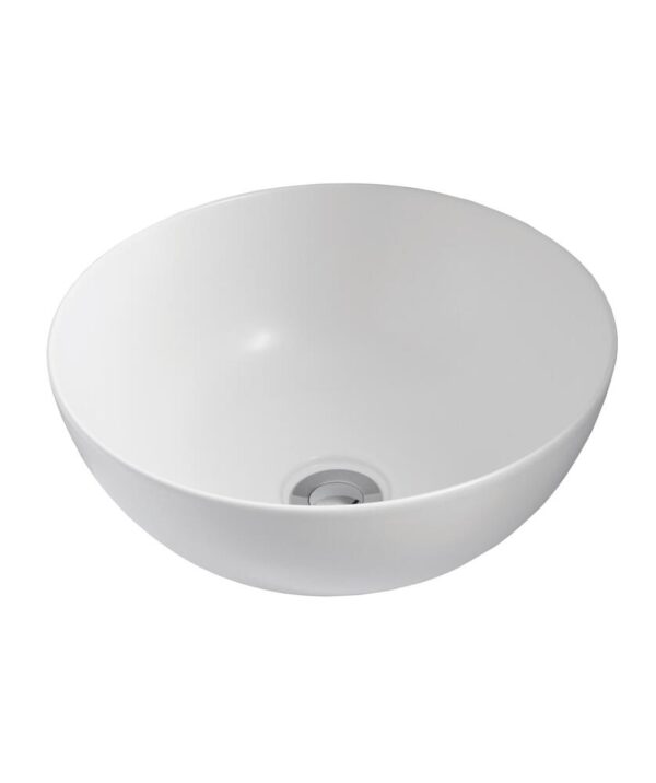Arko Ceramic Basin Above Counter 360mm 0TH NOF Matte White