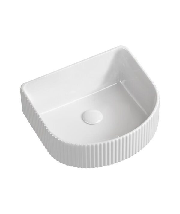 Cleo 402 Basin Fluted D Shape Matte White