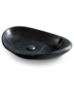 Lithos Stone Basin Above Counter 550x350mm 0TH NOF Midnight