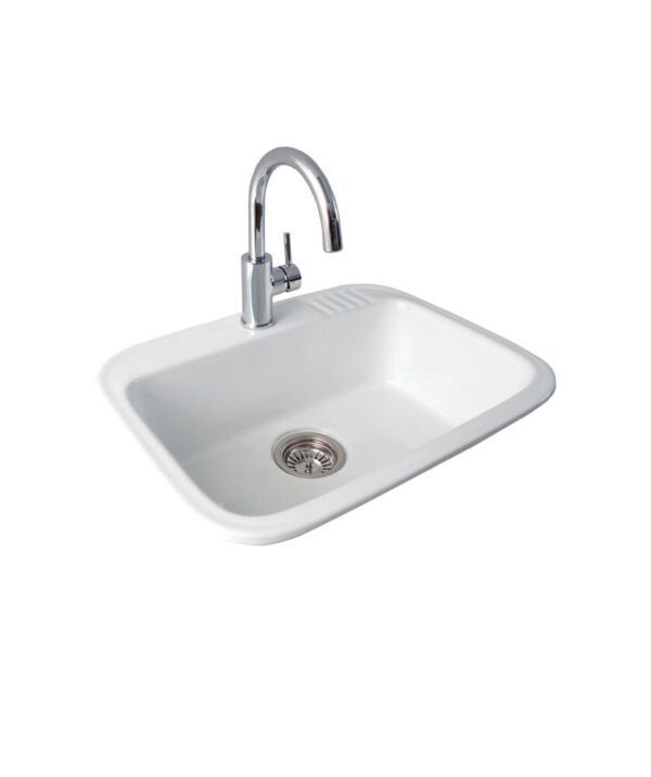 Eva 600 Ceramic Laundry Tub 23Ltr 590x445mm 1TH NOF