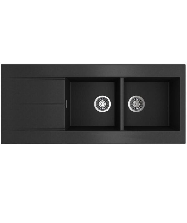 Oros 1162 Arqstone Sink Double Bowl 1160x500mm 0TH OF Black