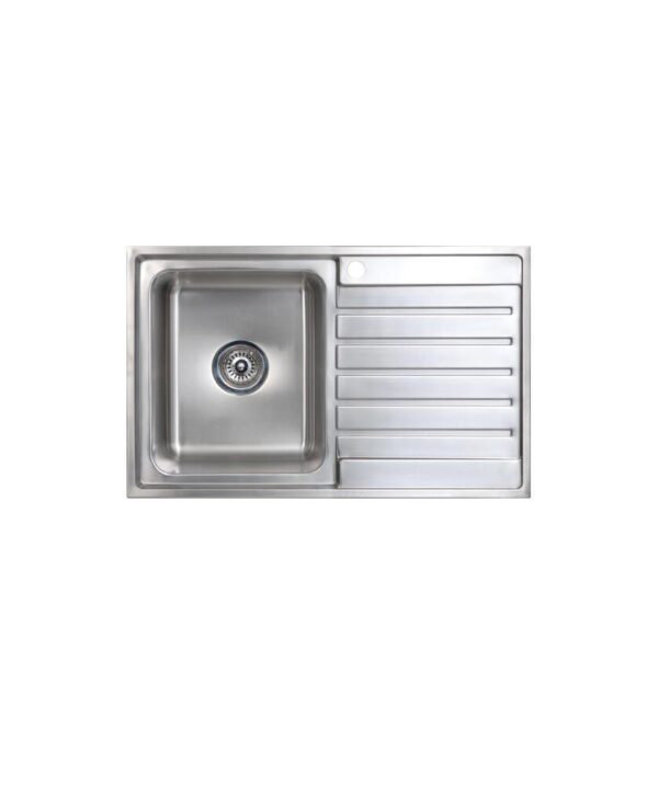 Kubic 100 Sink 800x500mm 1TH RH Drainer Silk S/S