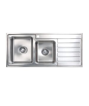 Kubic 175 Sink 1.75 Bowl 1120x500mm 1TH RH Drainer Silk S/S