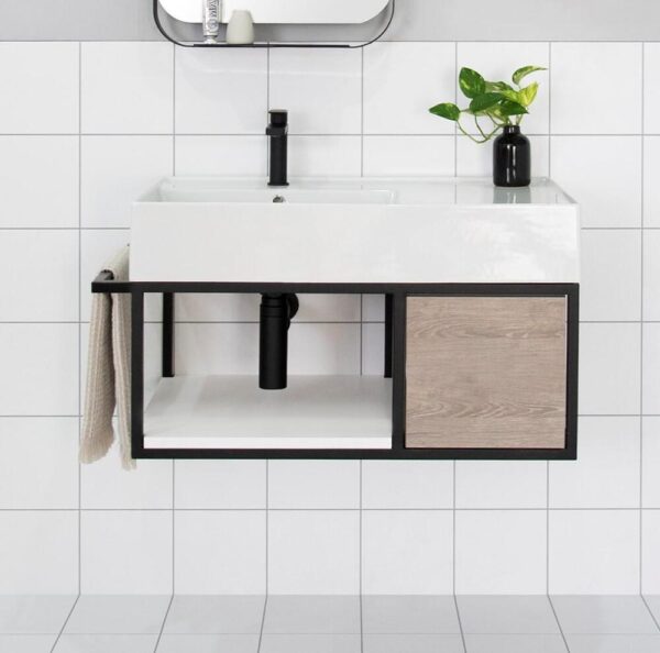 Antonio 800 Vanity Wall Hung Offset Left Hand Bowl