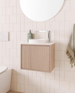 Clifton Mini WH Vanity 470 Centre Bowl Cherry Pie Top Matte