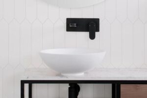 Karma Above Counter Basin Gloss White Solid Surface NTH