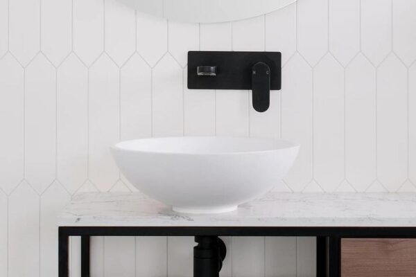 Karma Above Counter Basin Gloss White Solid Surface NTH