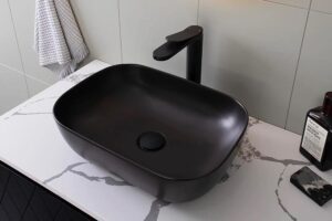 Stadium Above Counter Basin 465 x 325 Matte Black