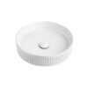 Round Fluted Above Counter Basin 405 x 405 Gloss White - Image 2