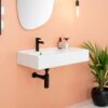 Teorema Wall Basin 800x440 LH Offest Bowl White Gloss Ceramic - Image 2