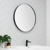 Alora Round Mirror Matte Black Metal Frame 700mm - Image 2