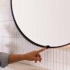 Sera Round LED Mirror 750mm Matte Black Frame - Image 3