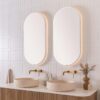 Sera Pill LED Mirror 900x450mm Matte White Frame - Image 2