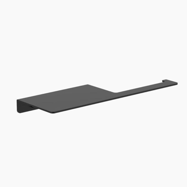 Square Toilet Roll Holder w/ Shelf Matte Black