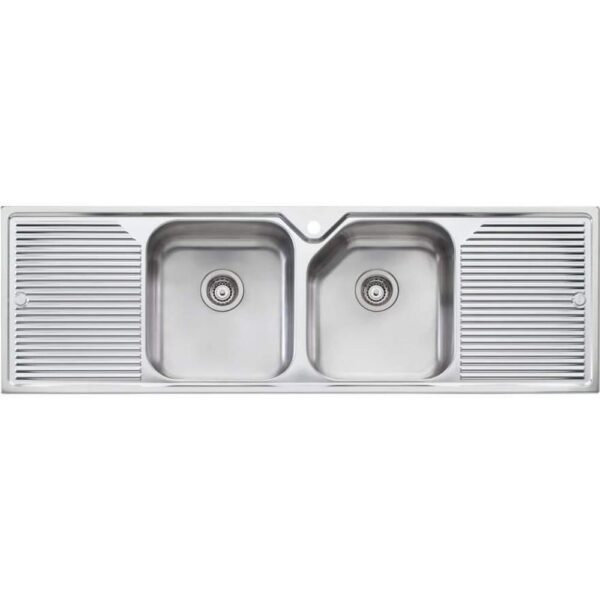 Nu-Petite Sink 1550x500 Double Centre Bowls