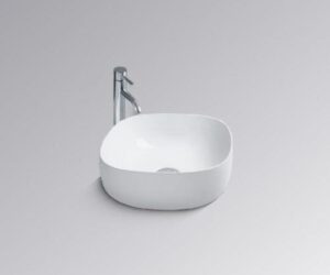 Pala Square Above Counter Basin 400x400x150mm NTH White