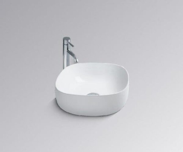 Pala Square Above Counter Basin 400x400x150mm NTH White