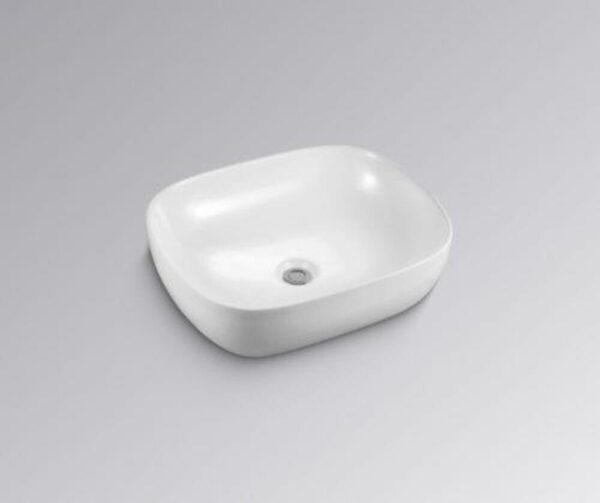 Pala Rectangular Above Counter Basin 490x400x150mm NTH White