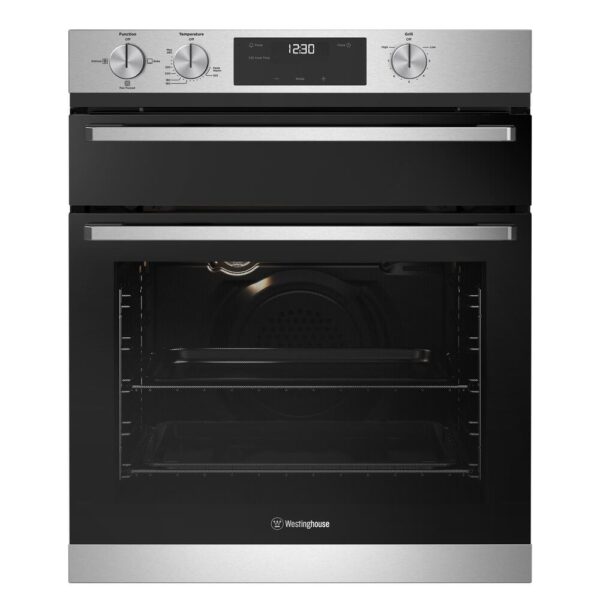 Gas Oven Built-In 60cm Fan Forced 3 Multifunction Seperate Grill Knob Controls S/S