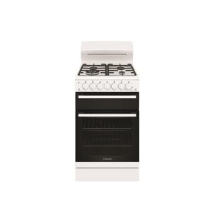 *Gas Upright Cooker 54cm Fan Bake Seperate Grill 4 Burner Gas Hob White NG
