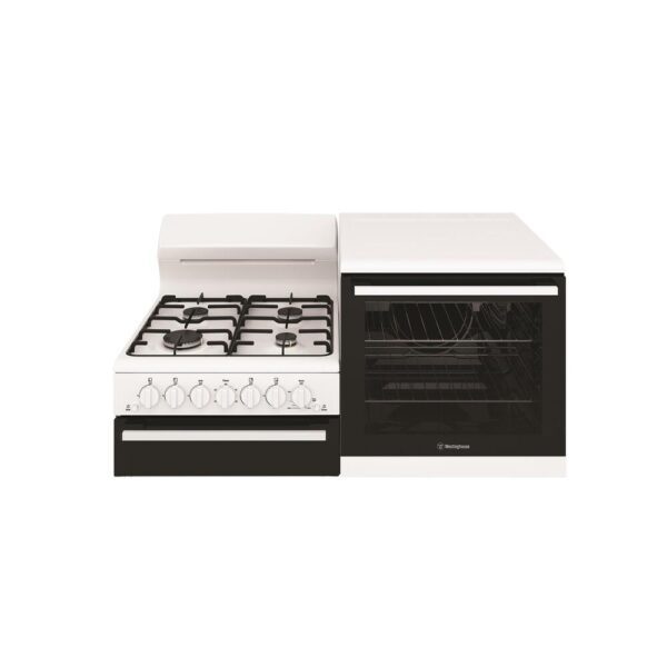 Gas Cooker Elevated 108cm RH Conventional Oven Seperate Grill 4 Burner Gas Hob White NG