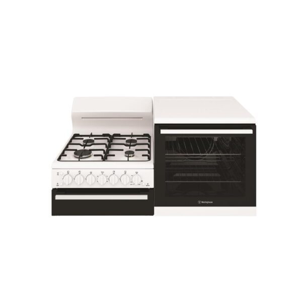 Gas Cooker Elevated 108cm RH Fan Forced Oven Seperate Grill 4 Burner Gas Hob White NG