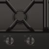 Gas Cooktop 90cm 5 Burner Inc Wok Black Ceramic Glass - Image 2