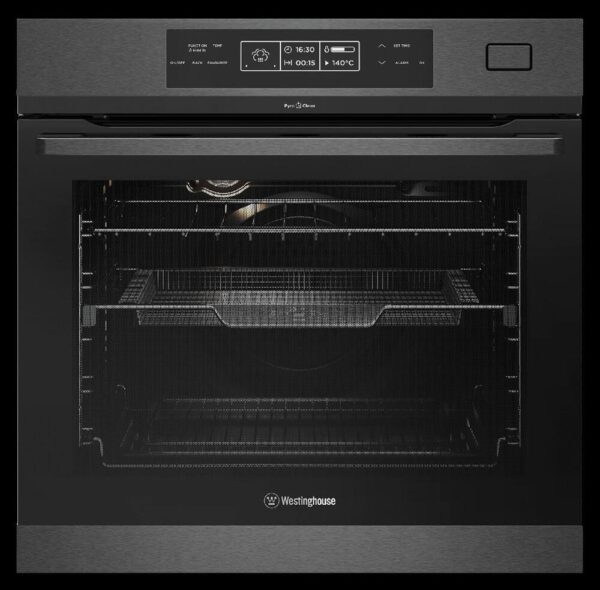 Electric Oven Built-In 60cm Pyrolytic 14 Multifunction Touch Controls + AirFry Dark S/S