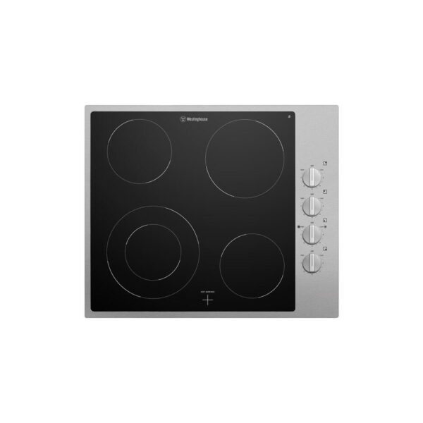 Electric Cooktop Ceramic 60cm 4 Zone Knob Controls S/S Trim