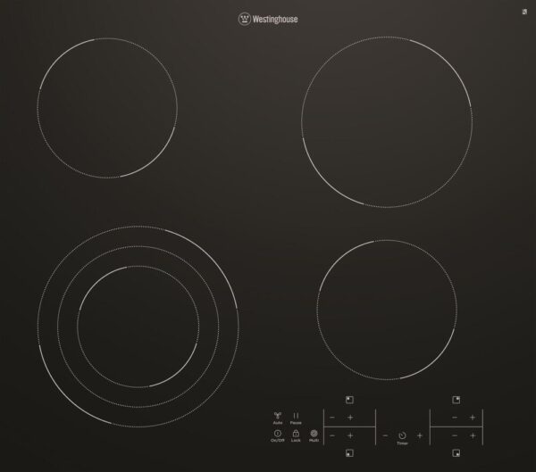 Electric Cooktop Ceramic 60cm 4 Zone Touch Controls Black