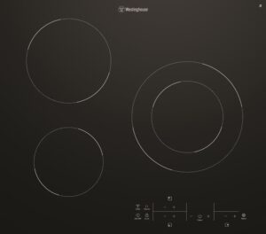 Electric Cooktop Ceramic 60cm 3 Zone Touch Controls Black