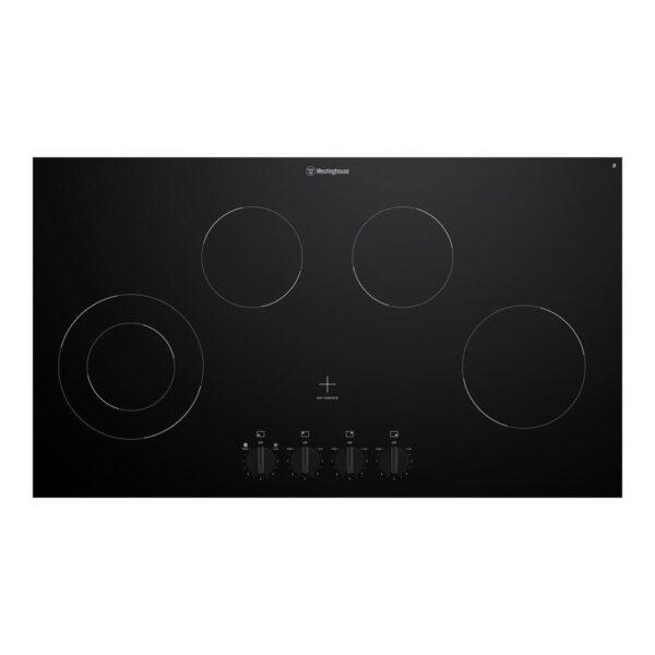 Electric Cooktop Ceramic 90cm 4 Zone Knob Controls Black
