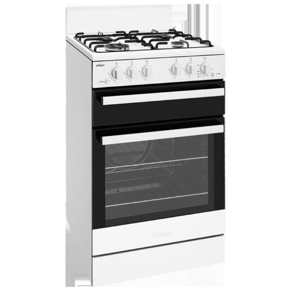 Gas Cooker 54cm Conventional Oven Seperate Grill 4 Burner Gas Hob Piezo White