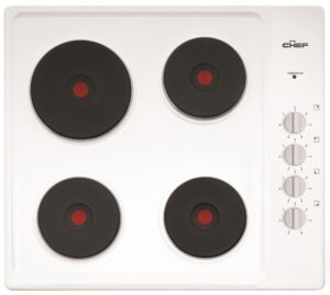 Electric Cooktop 60cm 4 Solid Elements White